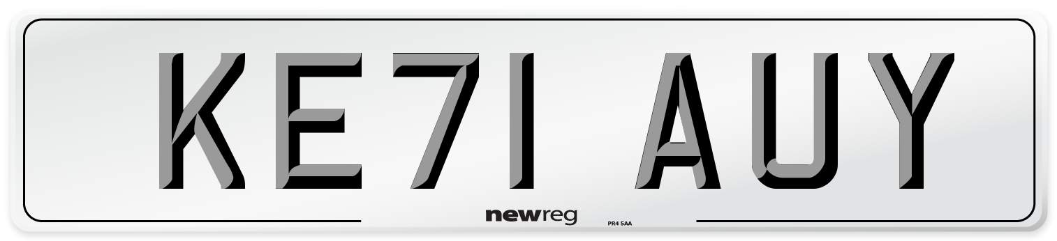 KE71 AUY Number Plate from New Reg